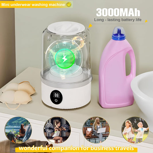 Underwear Washer, Portable Mini Washing Machine, Upgraded Mini Washings Machines, Rechargeable Cordless Washing-Machine, Laundry Cup for Bra, Underwear, Socks