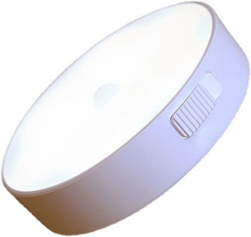 Round lamp intelligent human body induction lamp bedside bedroom cabinet staircase automatic light control magnetic charging mini night light without switch ( Size : Induction warm light , Color : 3W