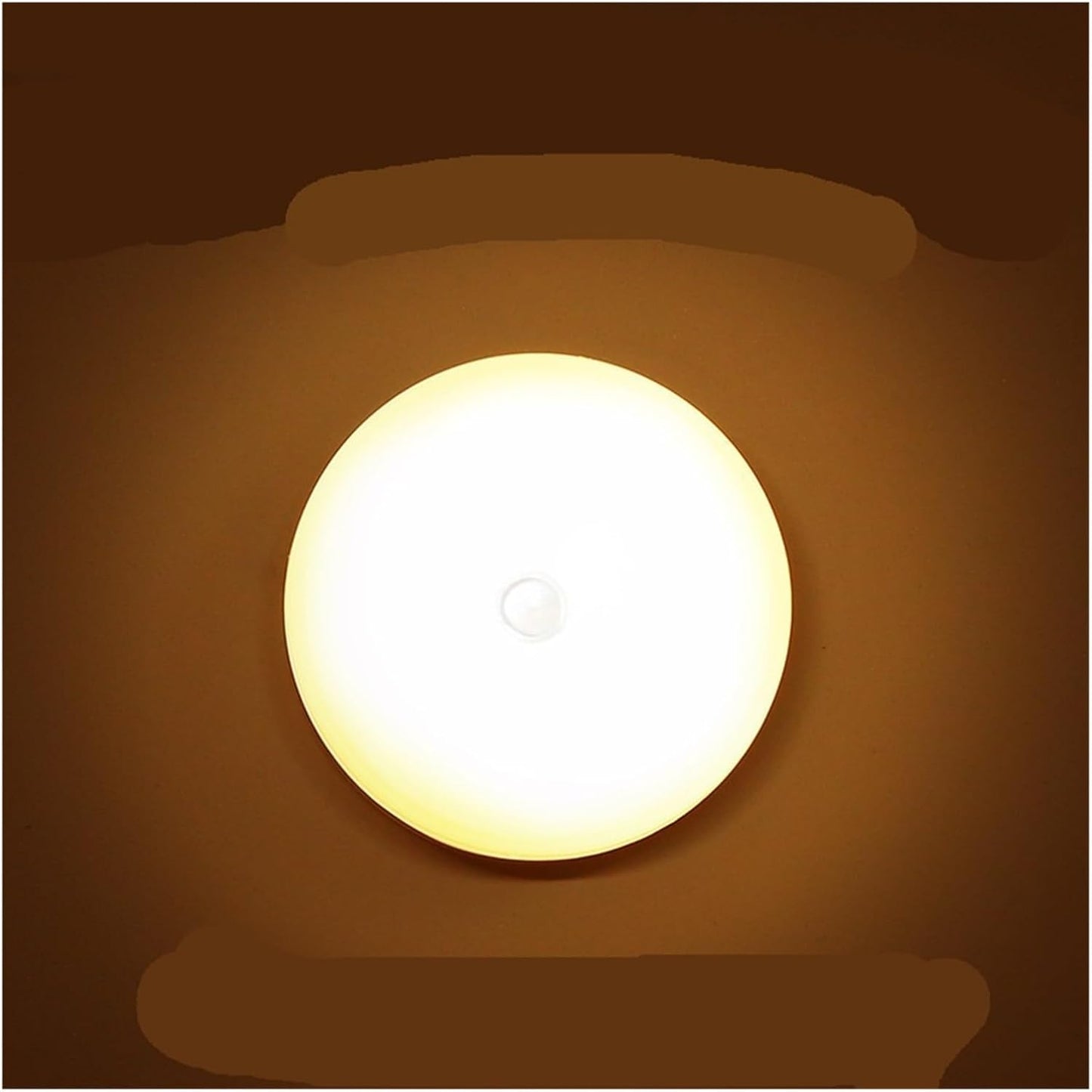 Round lamp intelligent human body induction lamp bedside bedroom cabinet staircase automatic light control magnetic charging mini night light without switch ( Size : Induction warm light , Color : 3W